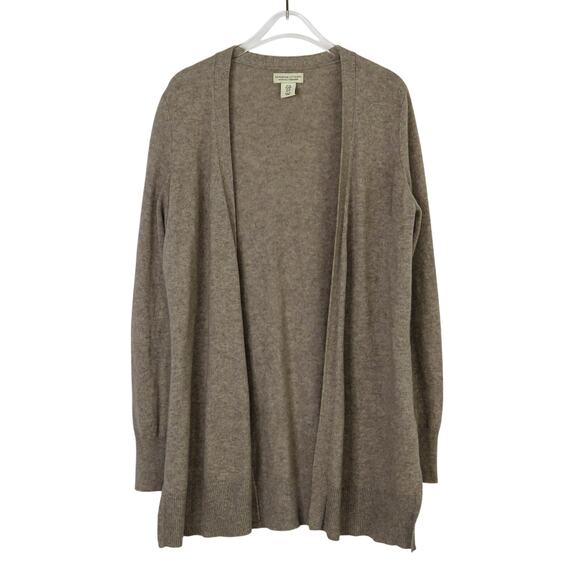 Adrienne Vittadini Tan Mocha Cashmere Cardigan Sweater Medium - Picture 2 of 5